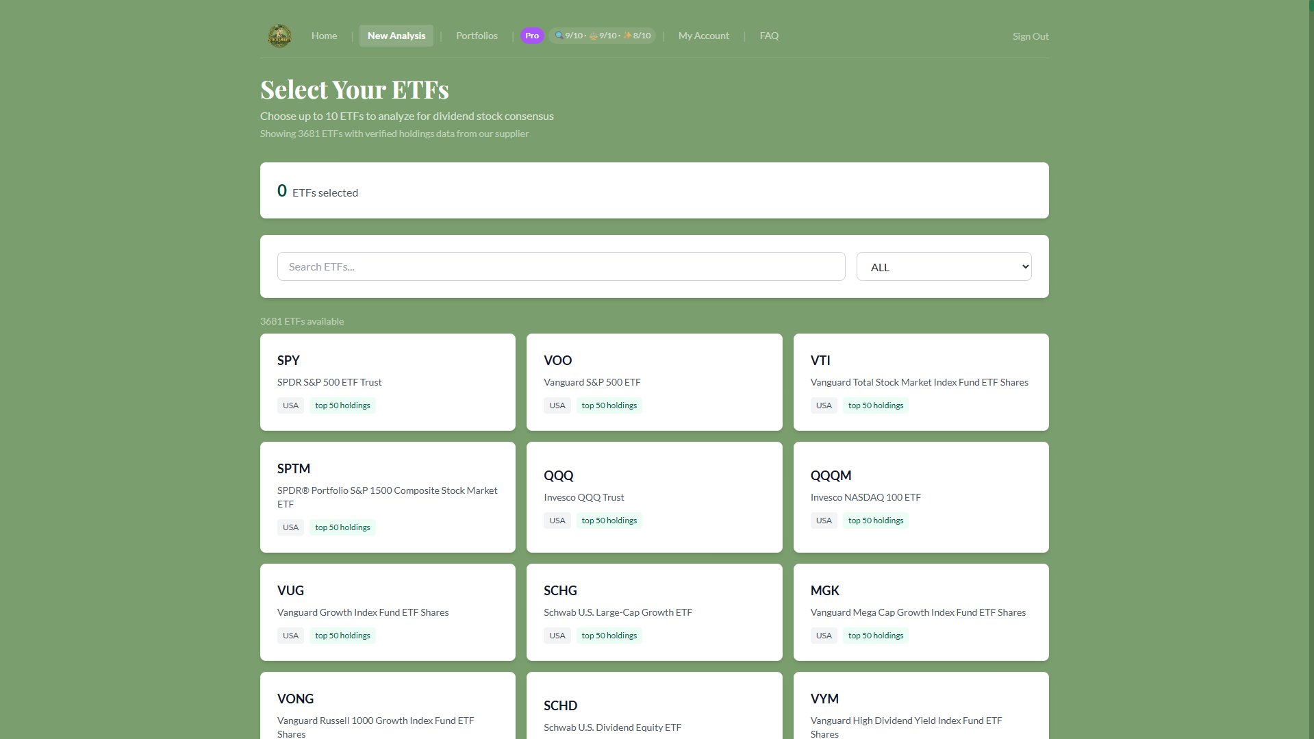 StockSmarty stock detail panel showing dividend safety score and annual dividend history